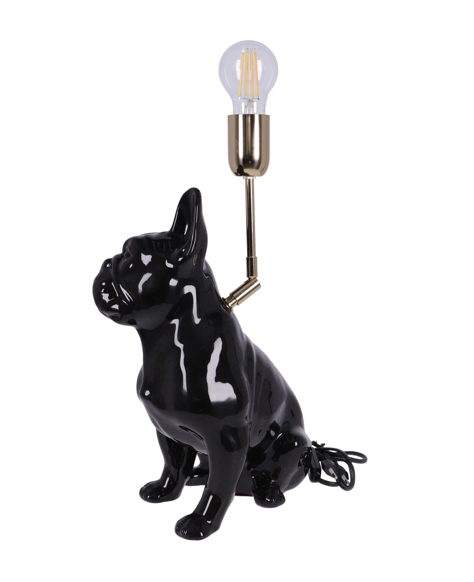 Lampa ceramica Bulldog Negru lucios h 35 cm - 3