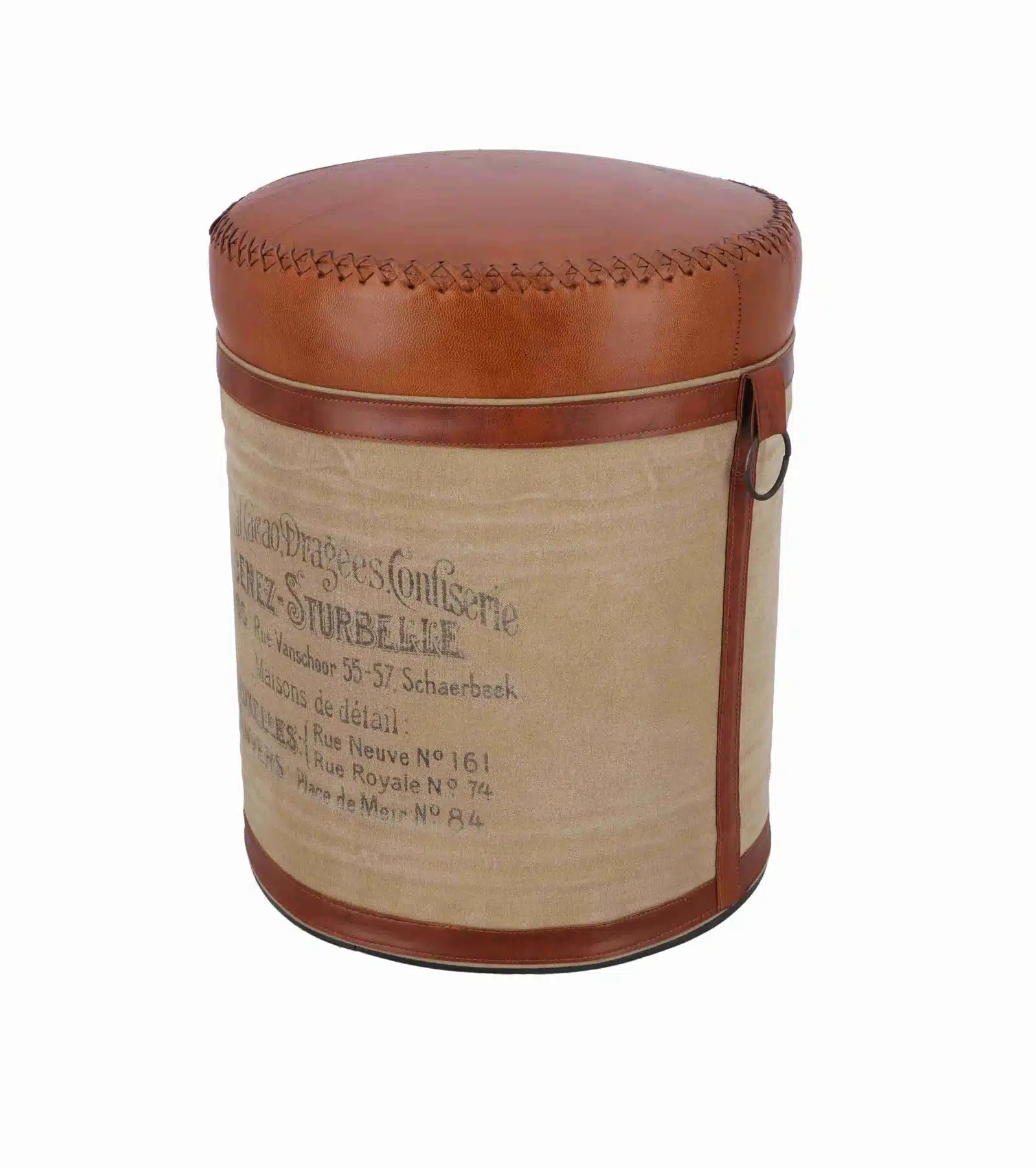 Taburet vintage tip butoi cu spatiu de depozitare – Chocolat Cacao Dragées - 4
