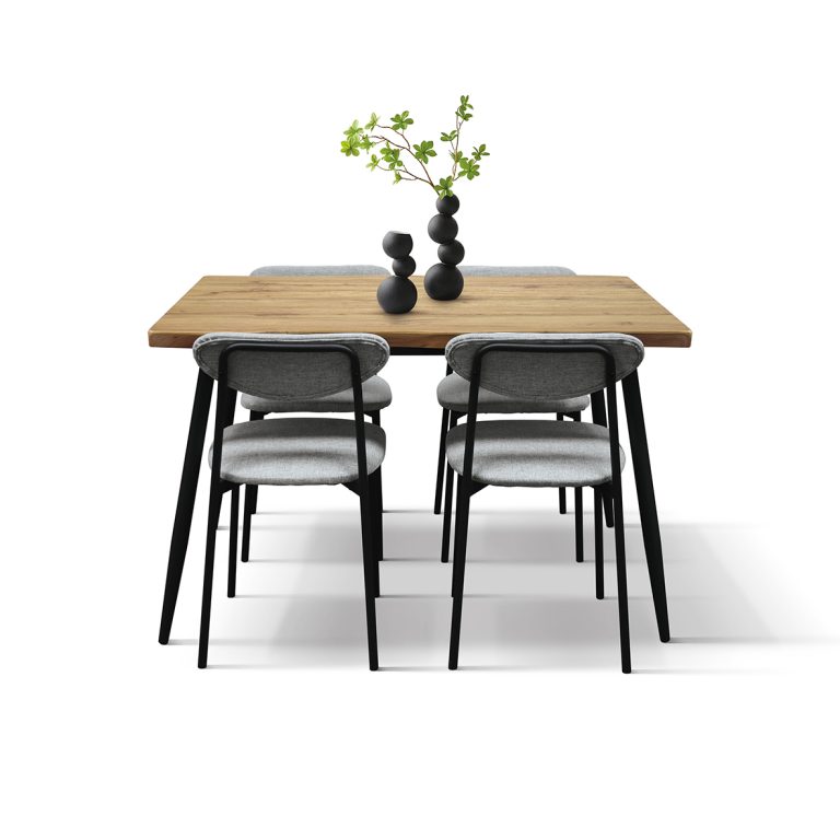 Set Gina masă 120 cm fixă + 4 scaune - 8