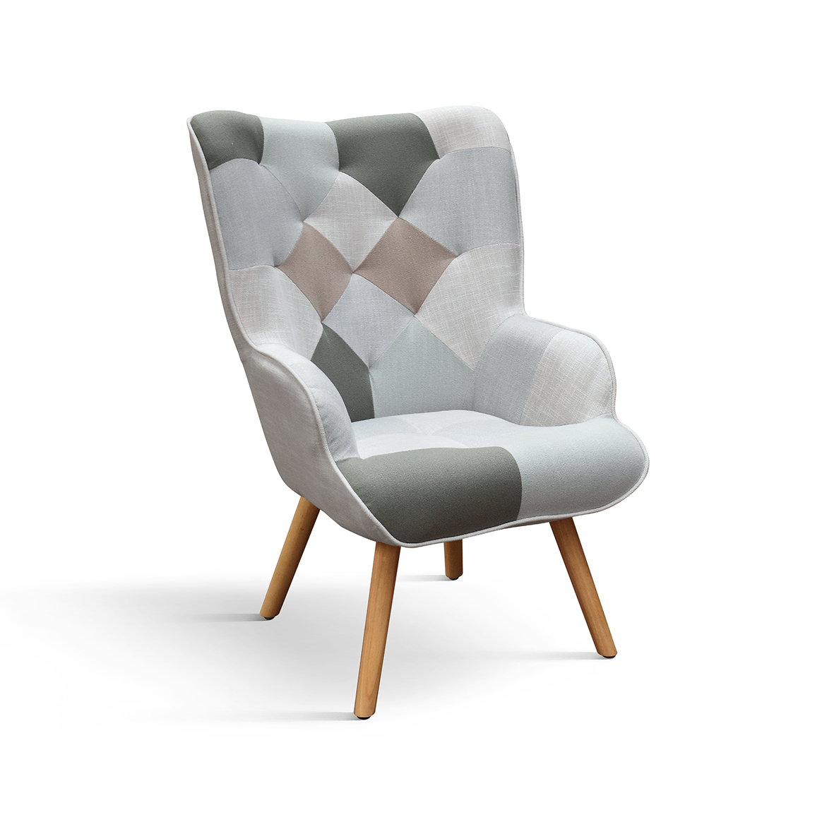 Fotoliu Patchwork, structura metalica, tesatura multicolora - 14