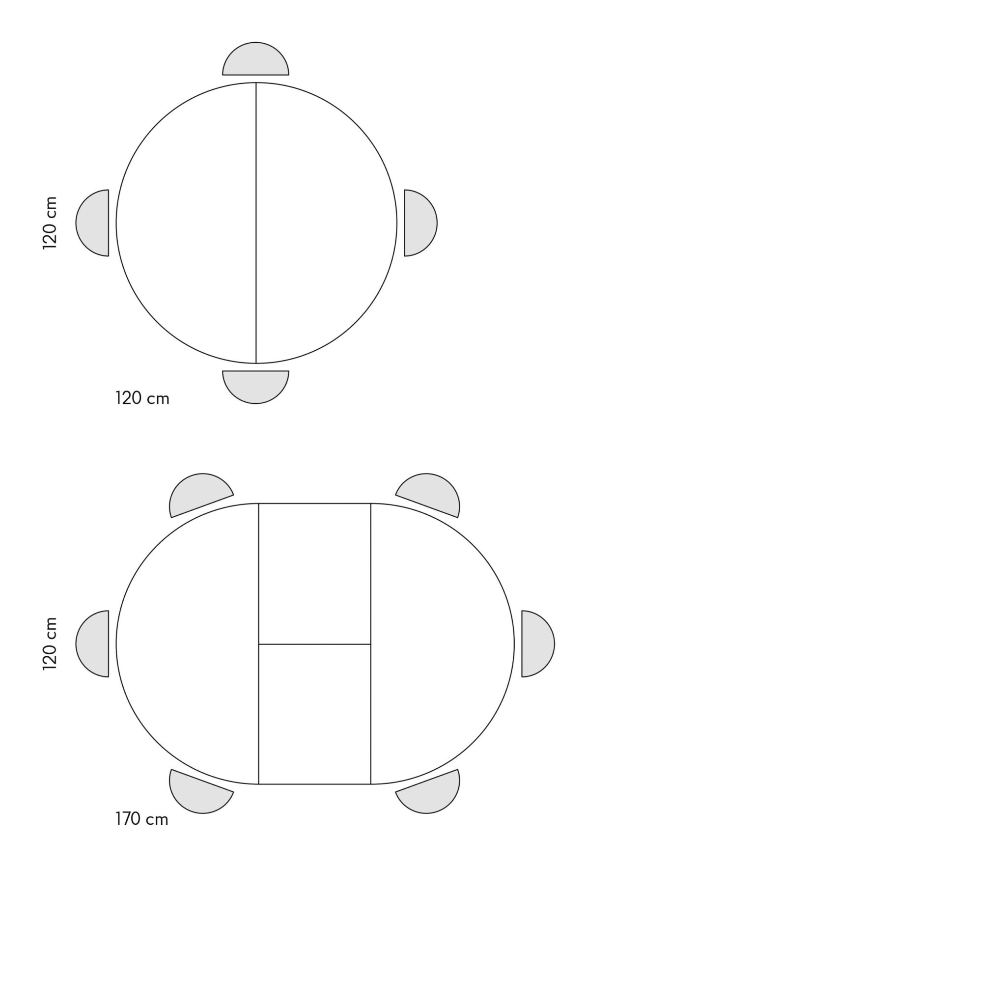 Masa rotunda extensibila Melania, blat Alb Marmorat Ø 120 cm - 3