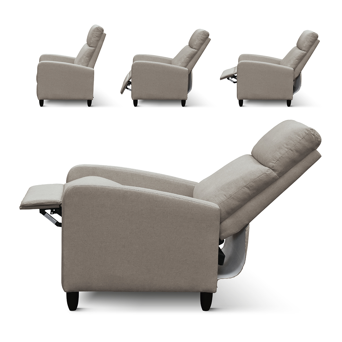 Fotoliu recliner Anna, țesătură, cadru metalic - 6