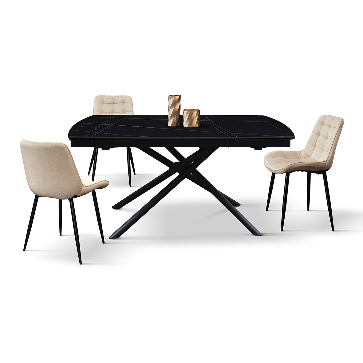 Masa ceramica extensibila Sahara Noir 160 x 90 x 75 cm - 11