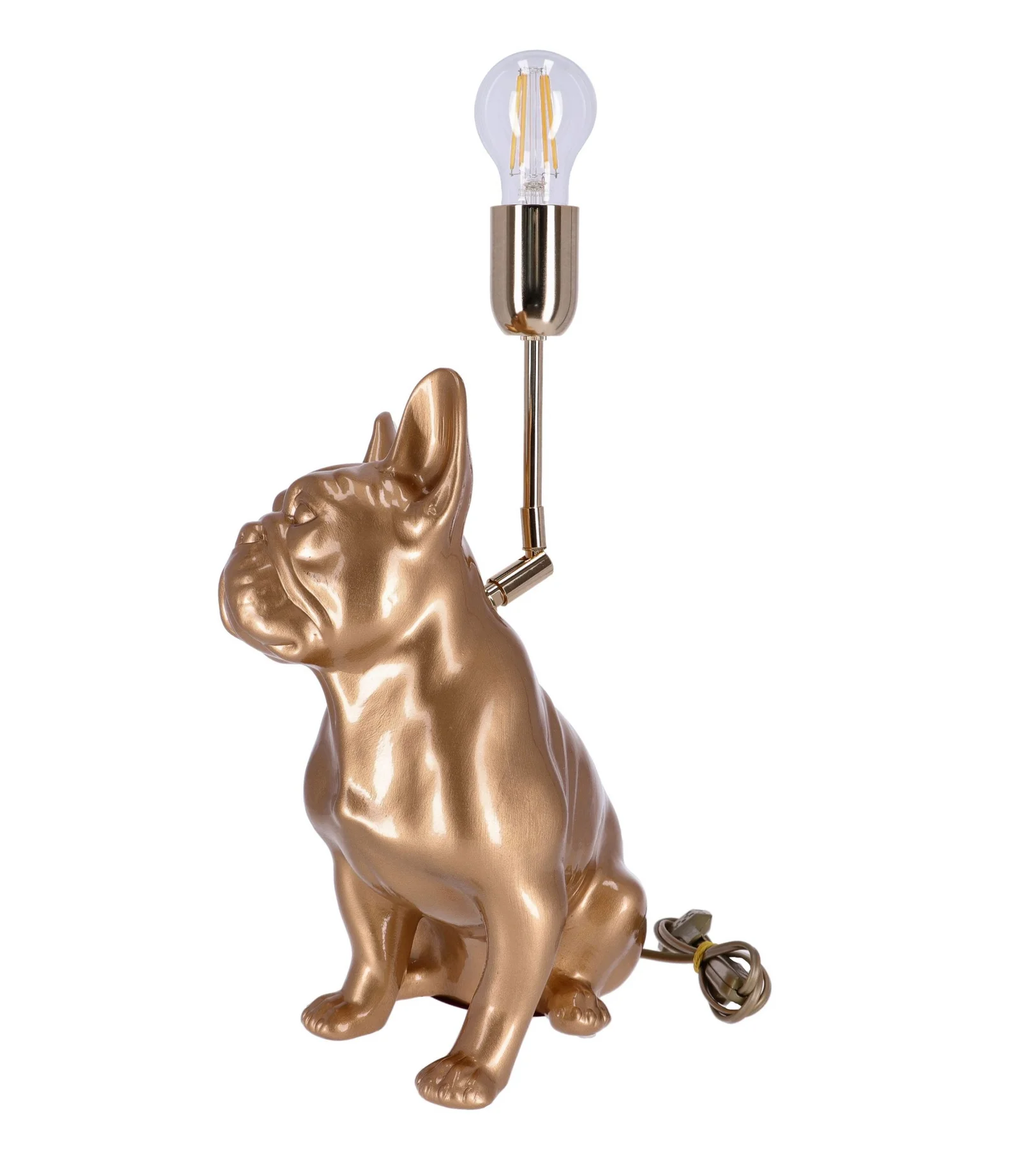 Lampa ceramica Bulldog auriu h 35 cm - 2