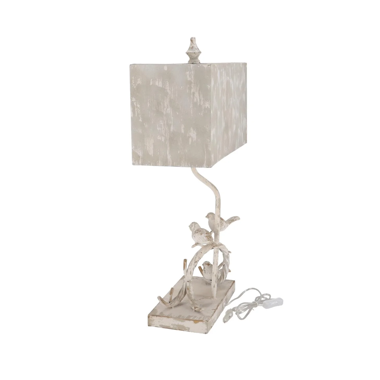 Lampa Shabby Chic Birds metal si rasina h 63 cm - 5