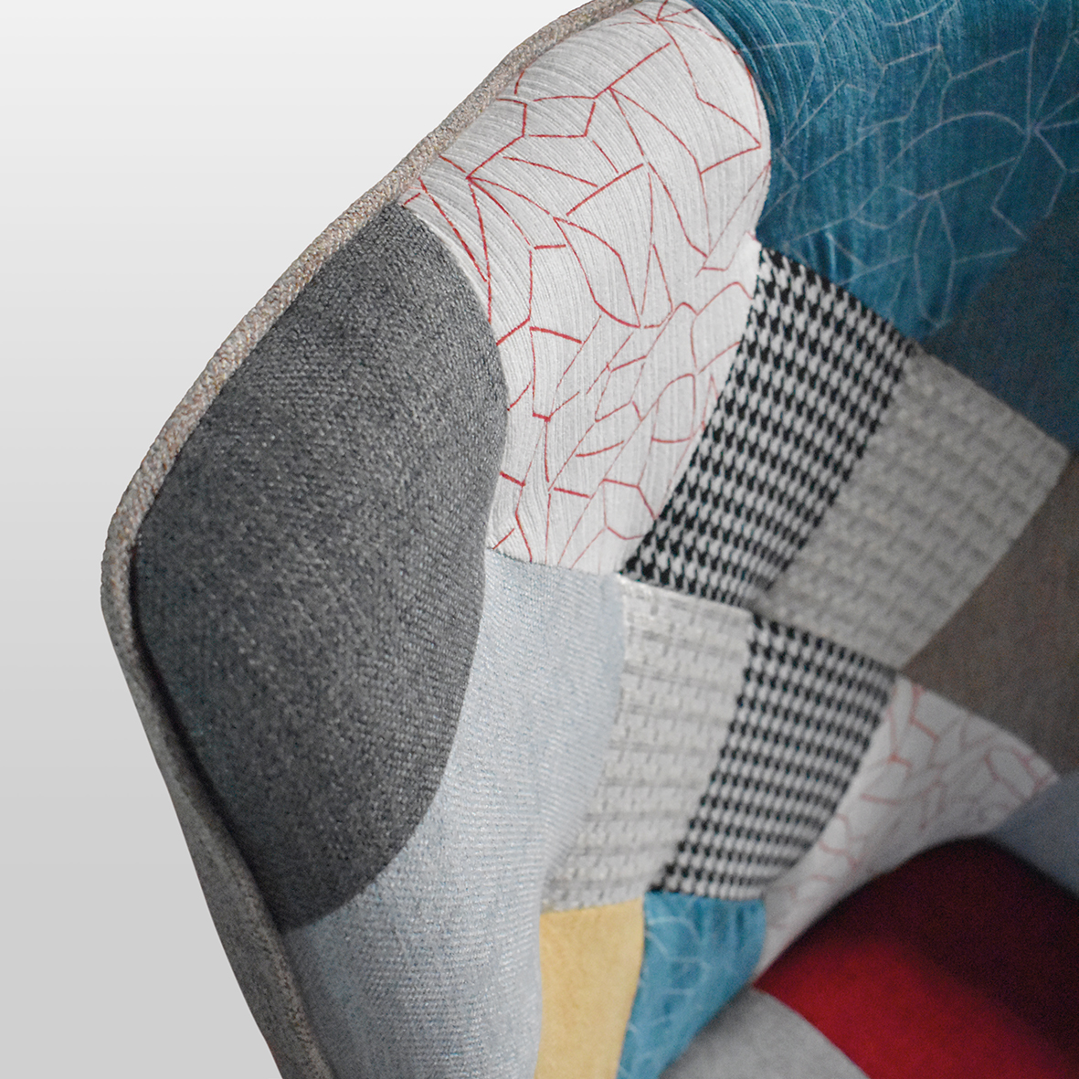 Fotoliu Patchwork, structura metalica, tesatura multicolora - 17