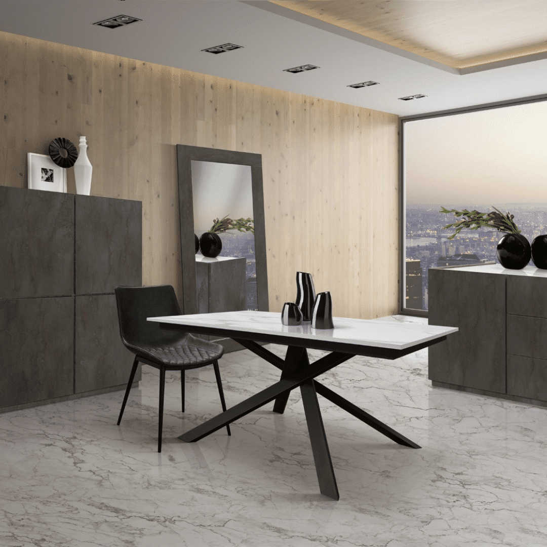 Masa Tiglio, blat extensibil pal laminat, picior metalic - 10