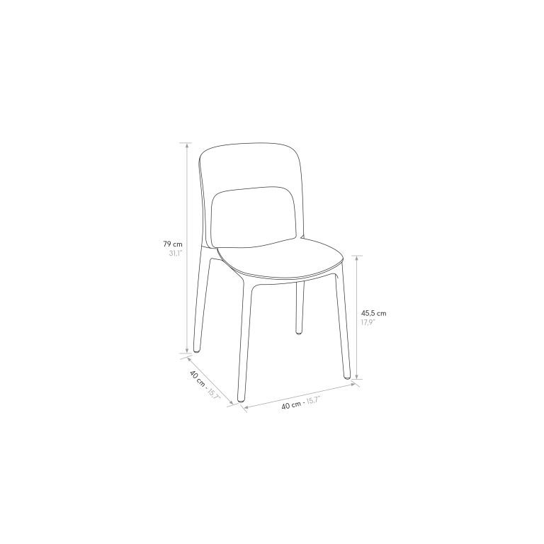 Set 4 scaune ROSINNA -POLIPROPILENA- HORECA - 44