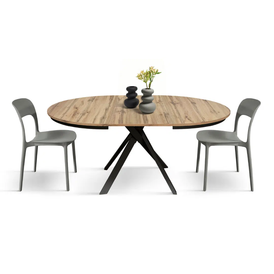 MASA ROTUNDA EXTENSIBILA LILA -PICIOR METALIC-BLAT RUSTIC - 8