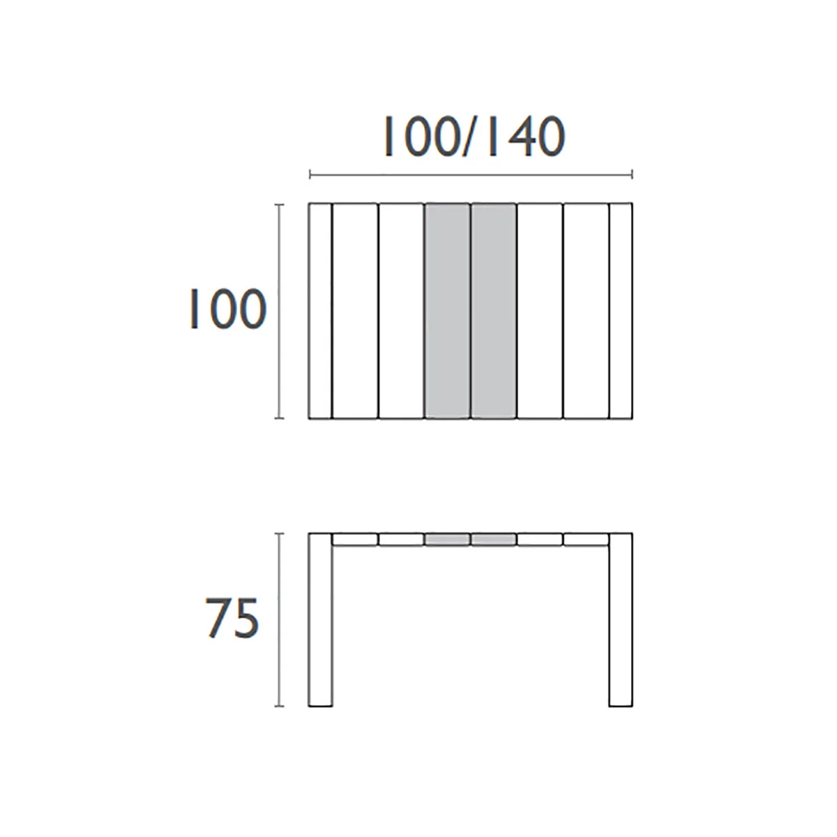 Masa Margo terasa, extensibila 100/100 cm, polipropilena - 2