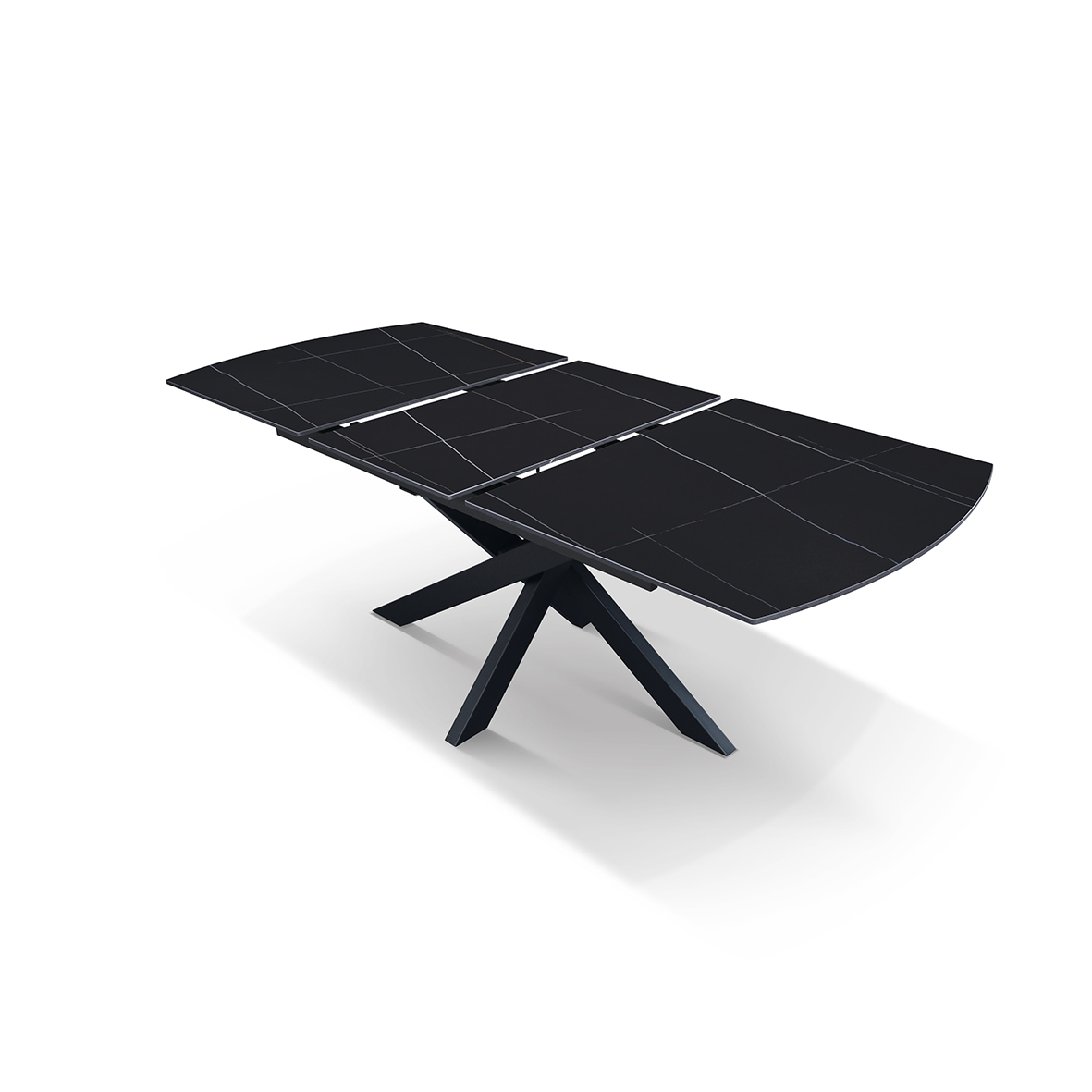 Masă Alma extensibilă, sticlă ceramică-picior metalic - 4