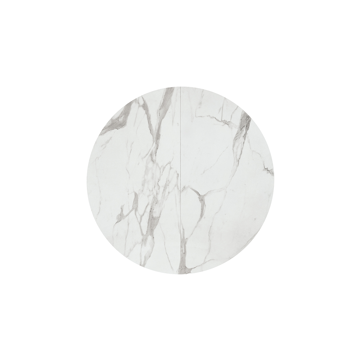 Masa rotunda extensibila Melania, blat Alb Marmorat Ø 120 cm - 5