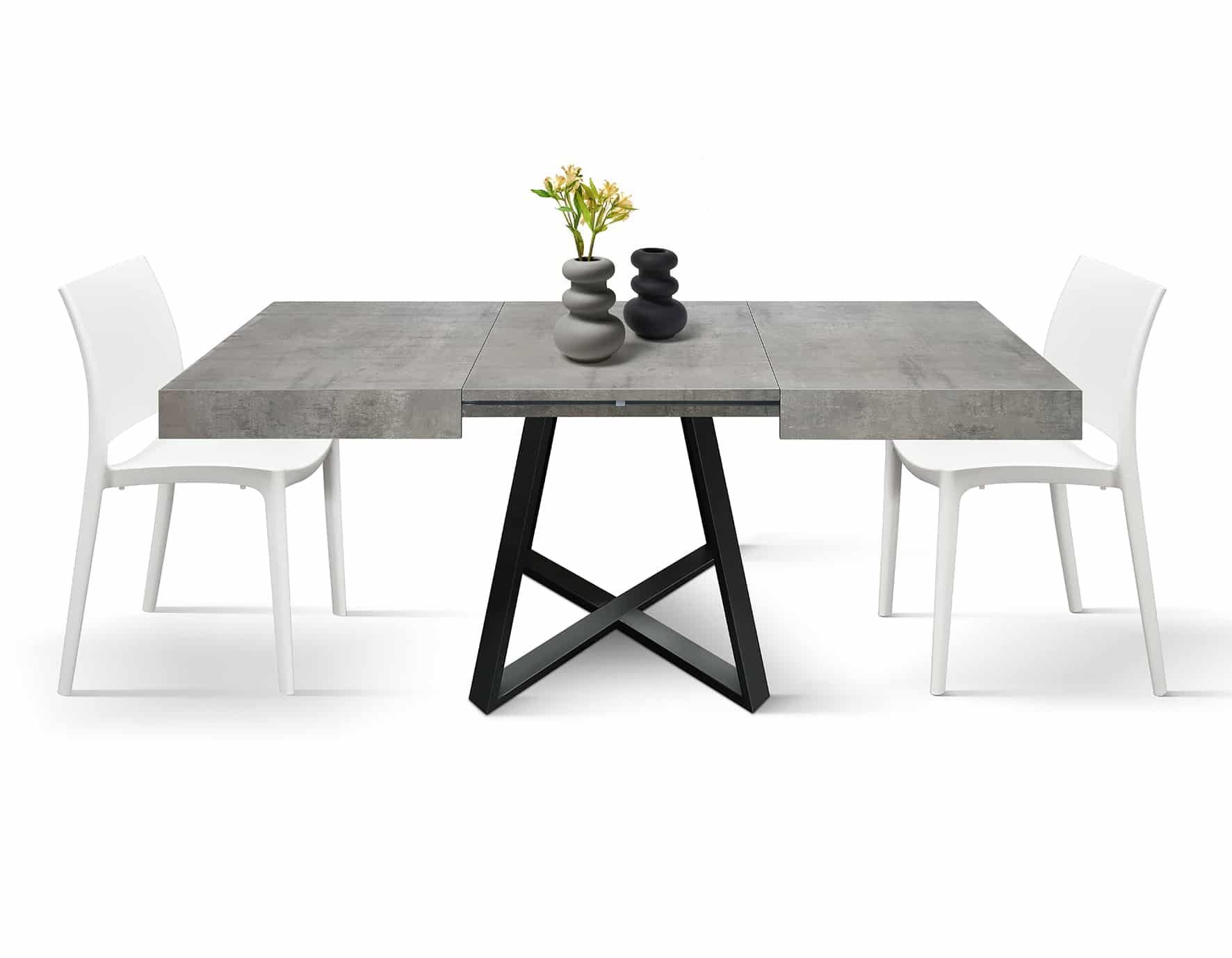 Masa Ariel extensibila, picior metalic negru - 12
