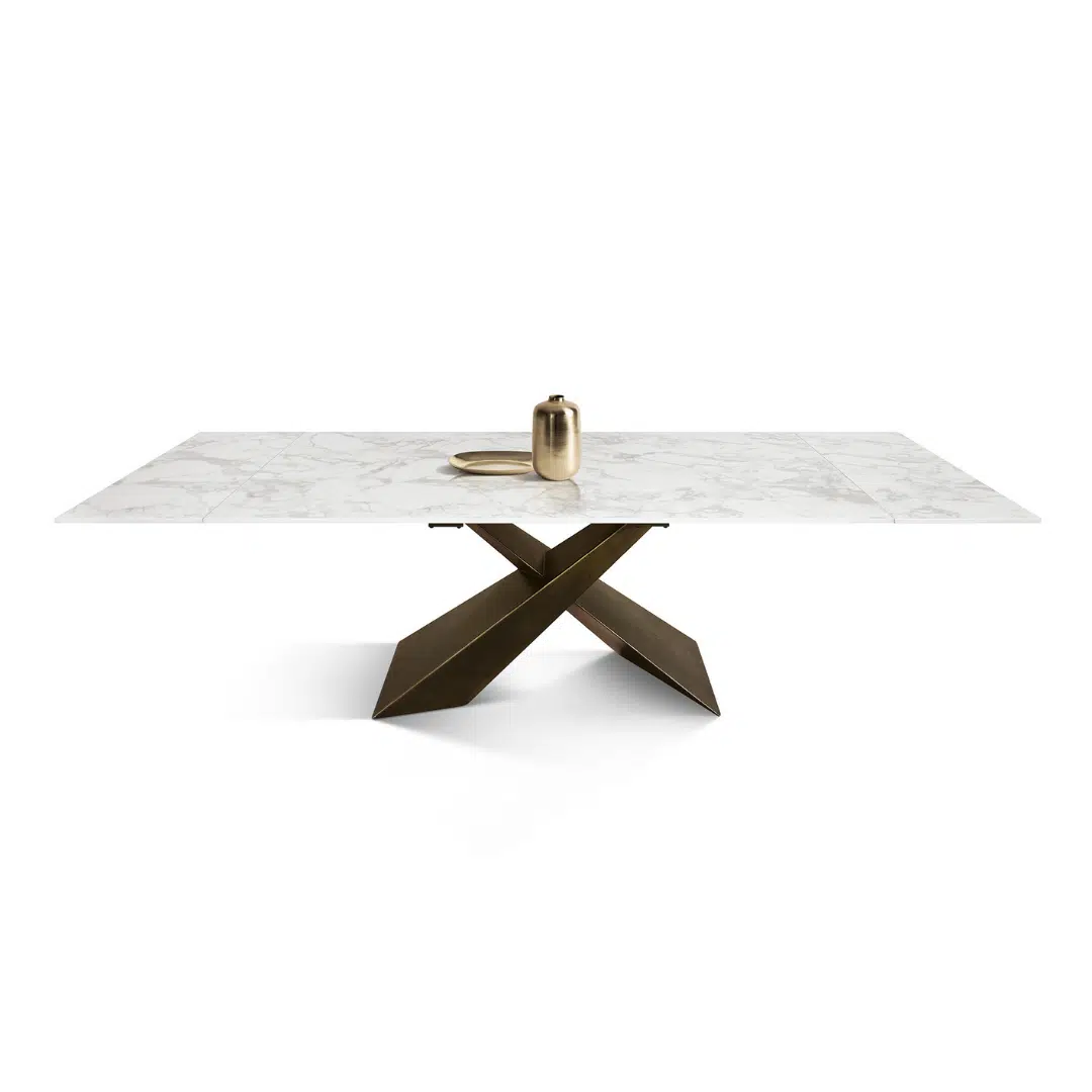 MIRABELLE-MASA BLAT DREPTUNGHIULAR CERAMICA ALB - PICIOR METALIC BRONZ 180 cm/90 cm - 3