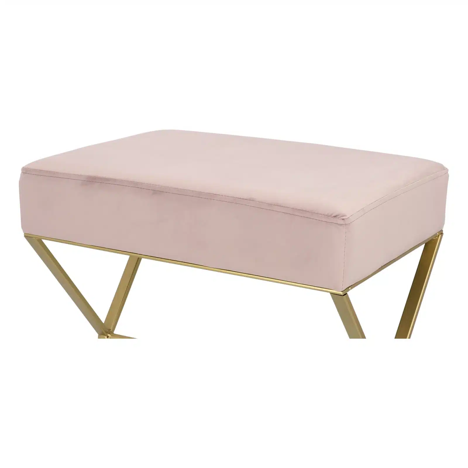 Bancuta eleganta din catifea cu baza metalica aurie, design modern 51x35x53 cm - 12