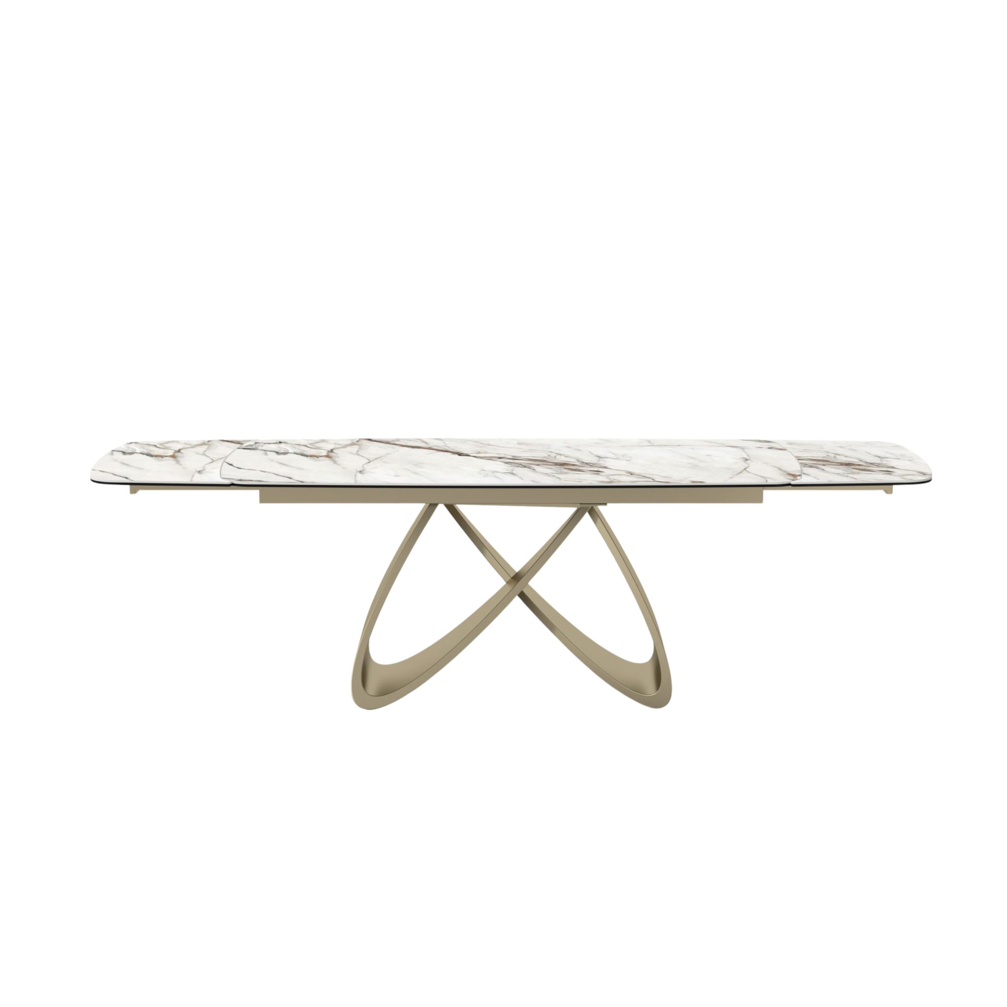 Masă ceramică Infinity extensibilă, picior metalic auriu - 10