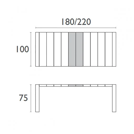 Masa Margo terasa, extensibila 180/ 100 cm, polipropilena - 3