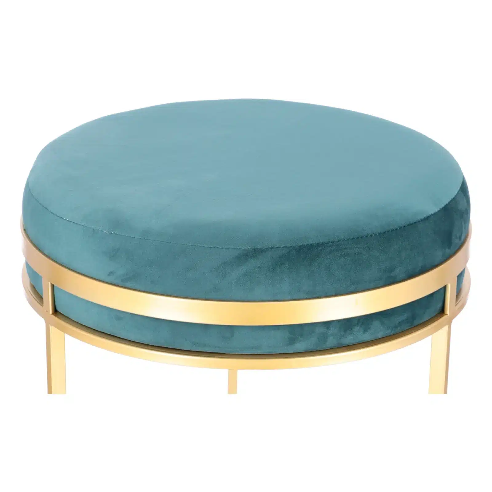 Set taburete Aqua metalice cu sezut din catifea, baza aurie, design modern  2 piese - 2