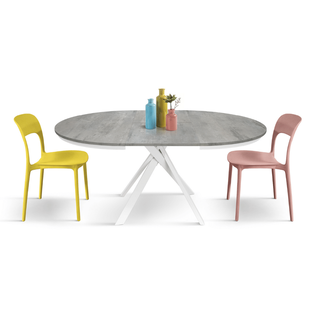 MASA ROTUNDA EXTENSIBILA LILA-PICIOR METALIC -BLAT GRI - 4