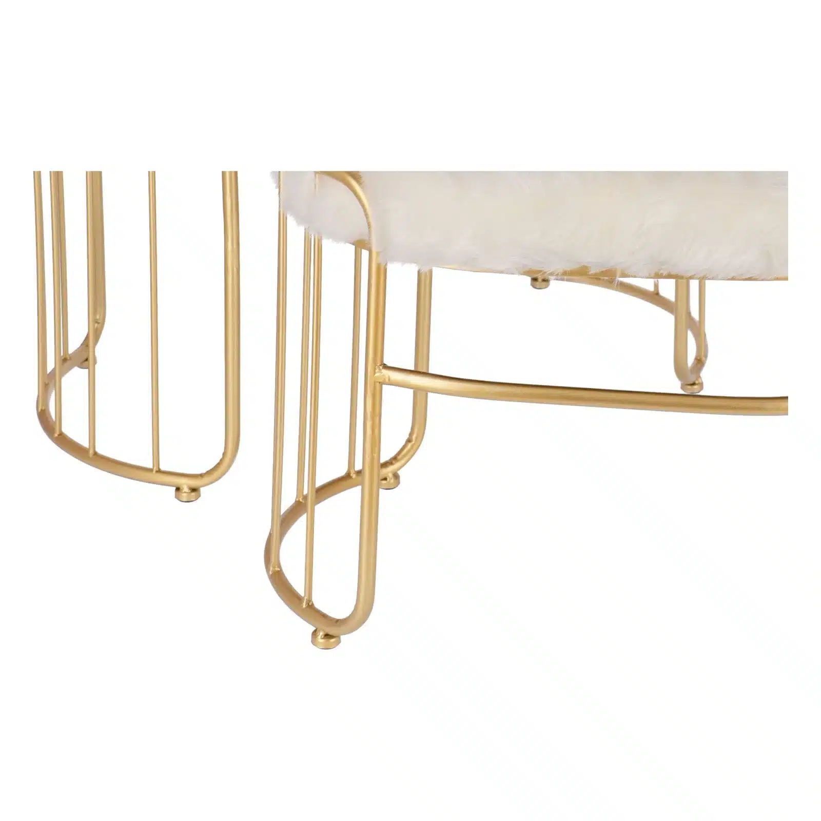 Set taburete Perla metalice cu blanita sintetica, baza aurie, design modern  2 piese - 3