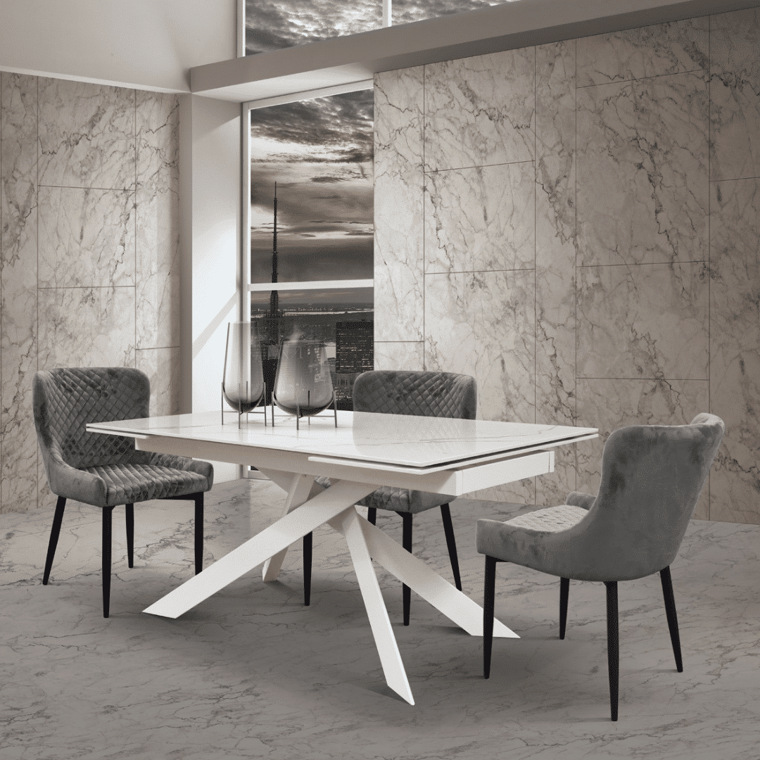 Scaun Grigio, structura metalica si catifea - 4