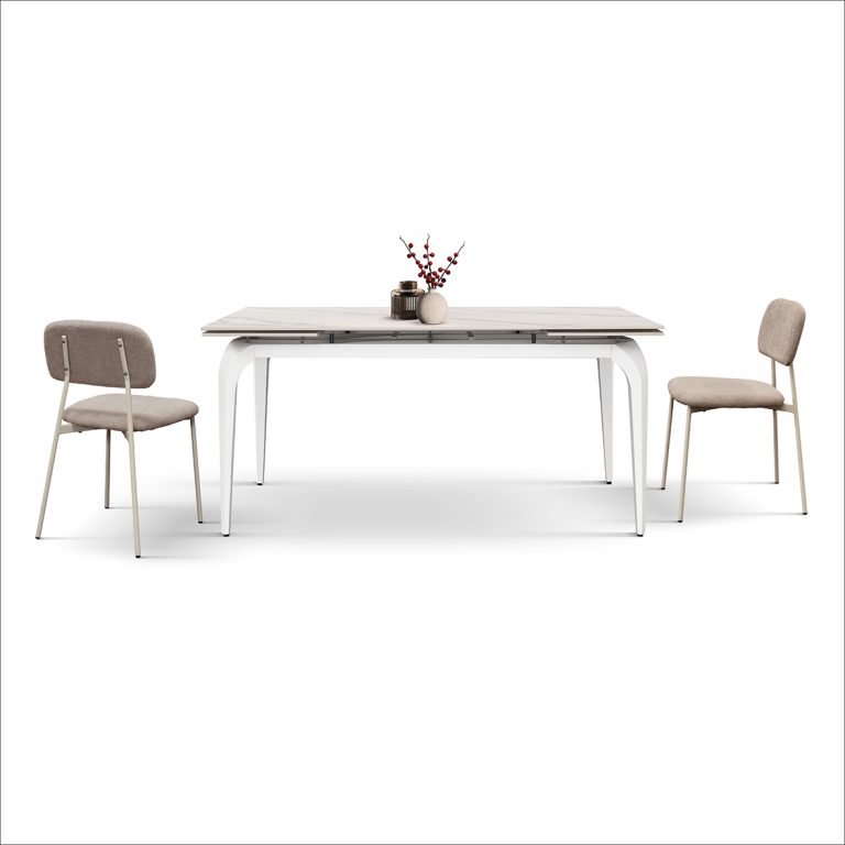 Masă ceramică extensibilă Evelin 140/80 cm + 2 extensii de 40 cm