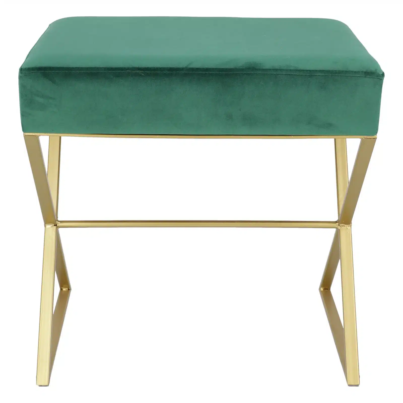 Bancuta eleganta din catifea cu baza metalica aurie, design modern 51x35x53 cm - 4