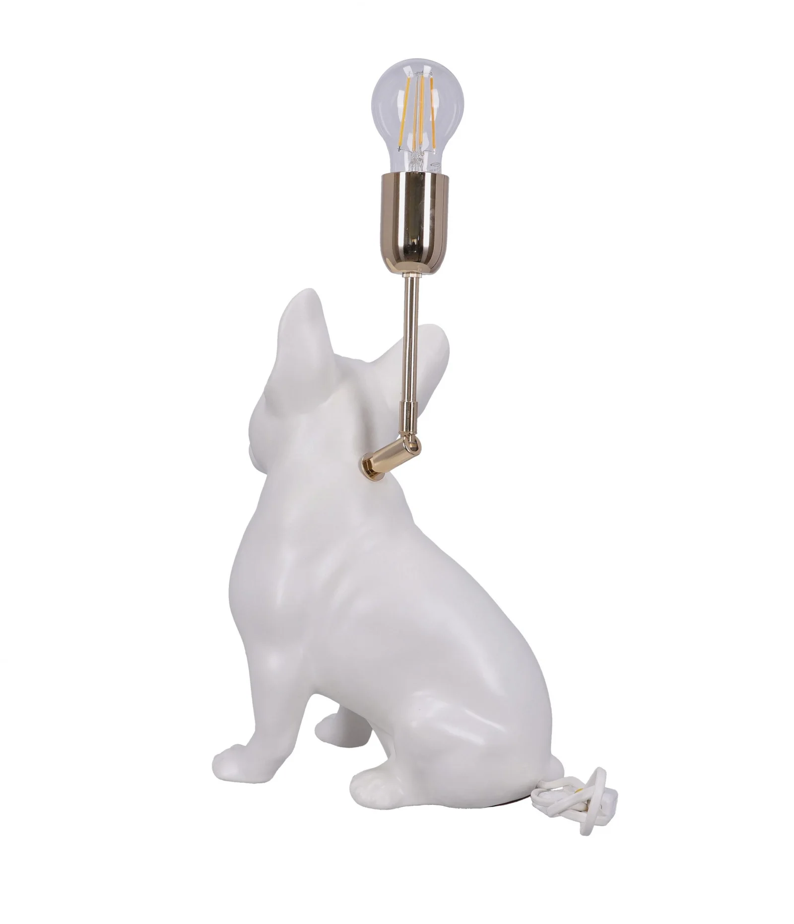 Lampa ceramica Bulldog alb mat h 35 cm - 2