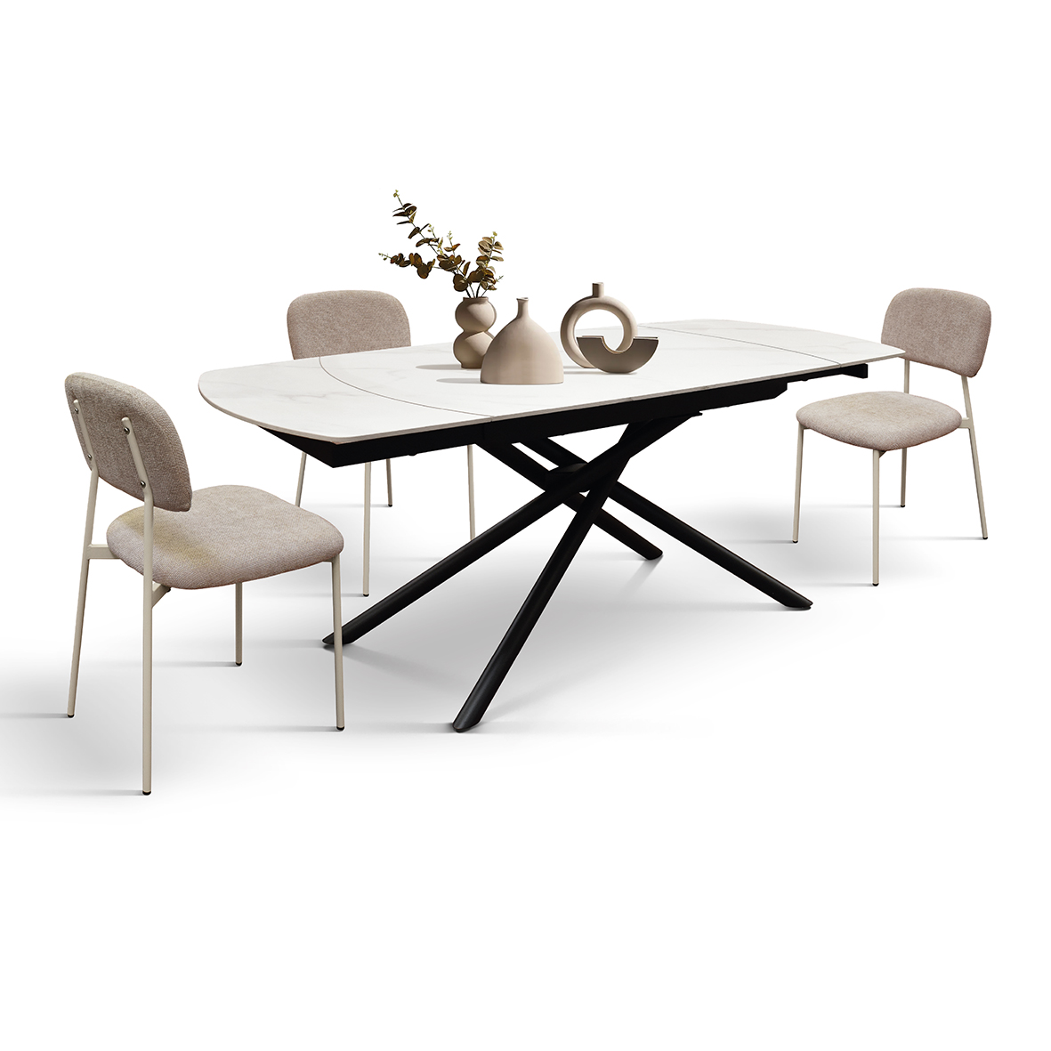 Masa ceramica extensibila Rotativa White  120 x 88 x h 76 cm - 17
