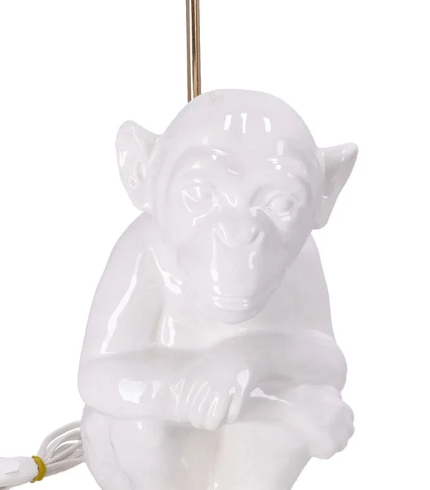 Lampa ceramica Maimuta Alba h 35 cm - 4