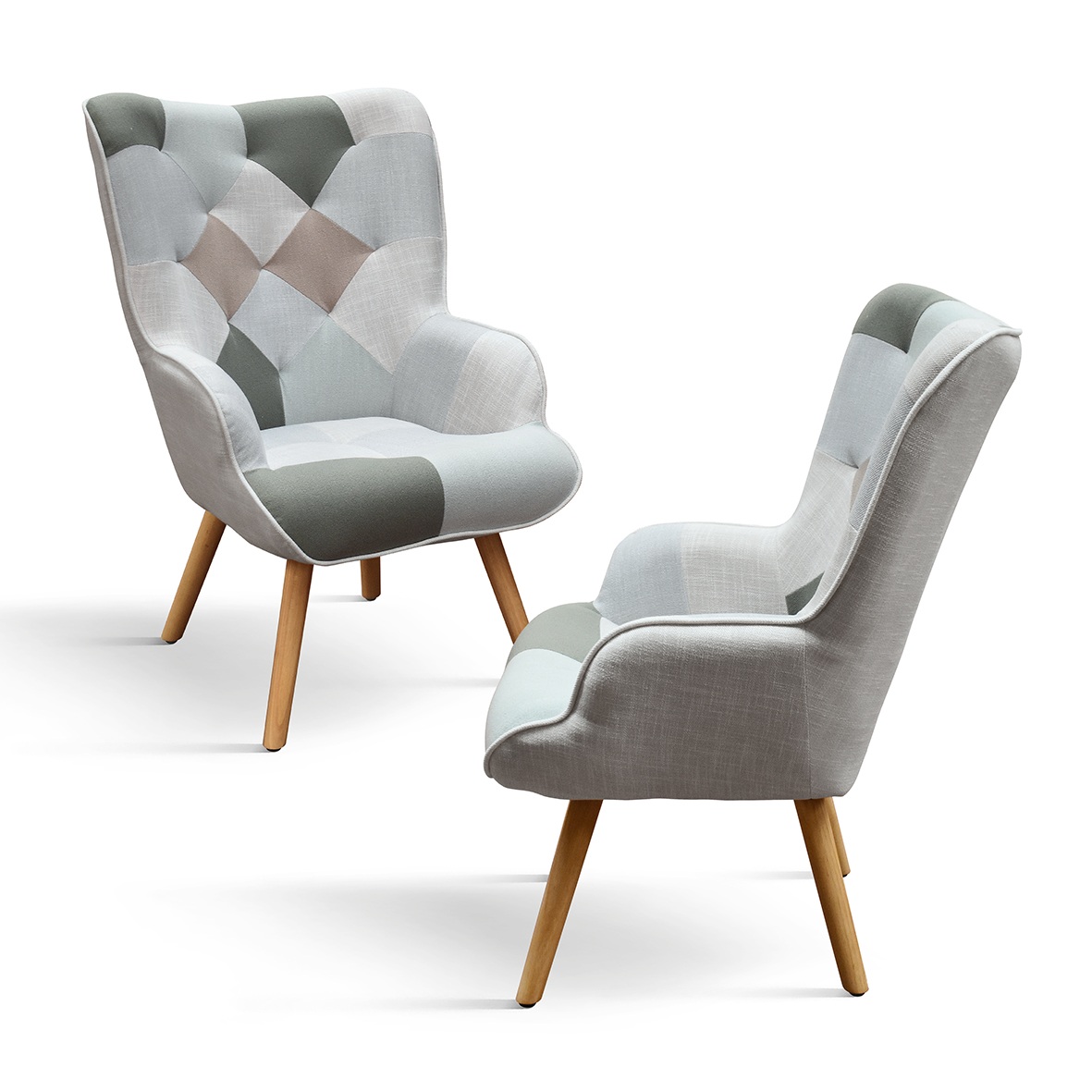 Fotoliu Patchwork, structura metalica, tesatura multicolora - 15