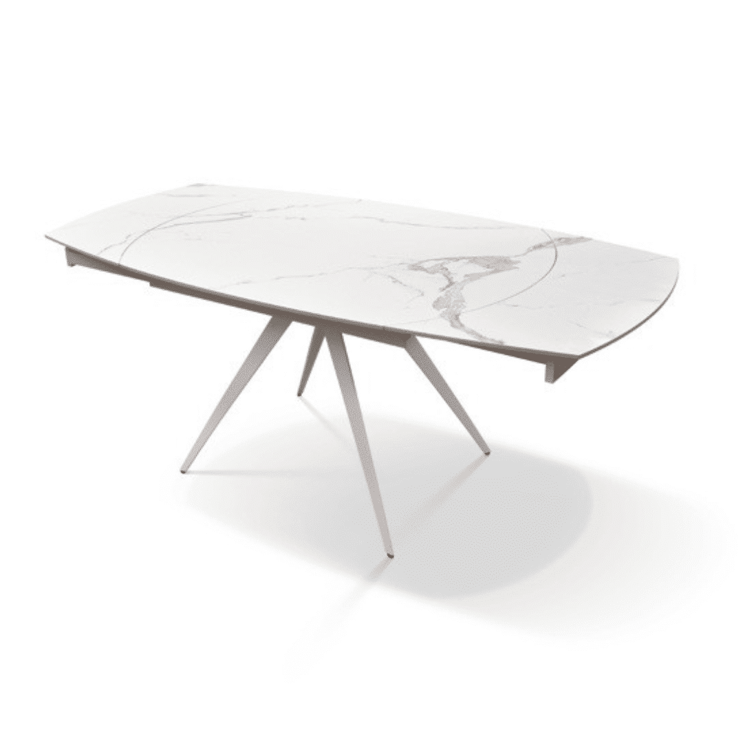 Masă Daisy Rotativă extensibilă, Sticlă ceramică-picior metalic - 8