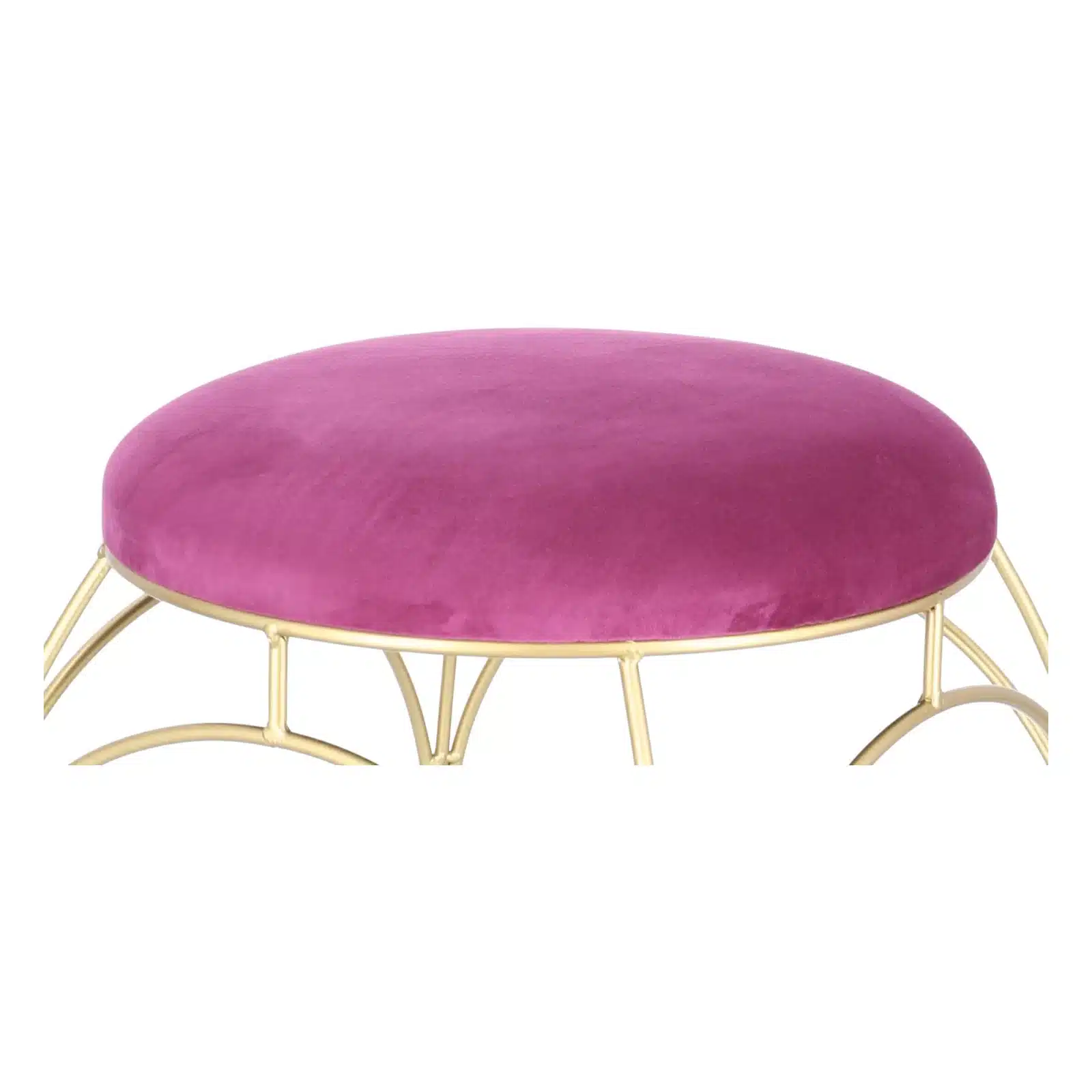 Taburet rotund metalic tapitat - 3