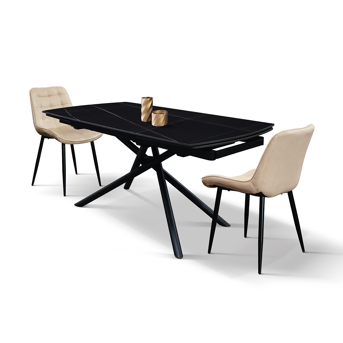 Masa ceramica extensibila Sahara Noir 160 x 90 x 75 cm - 8