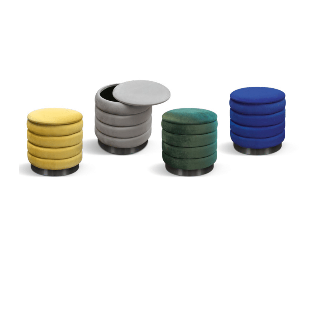 Taburet Favo cu spatiu de depozitare, structura mdf, catifea - 7