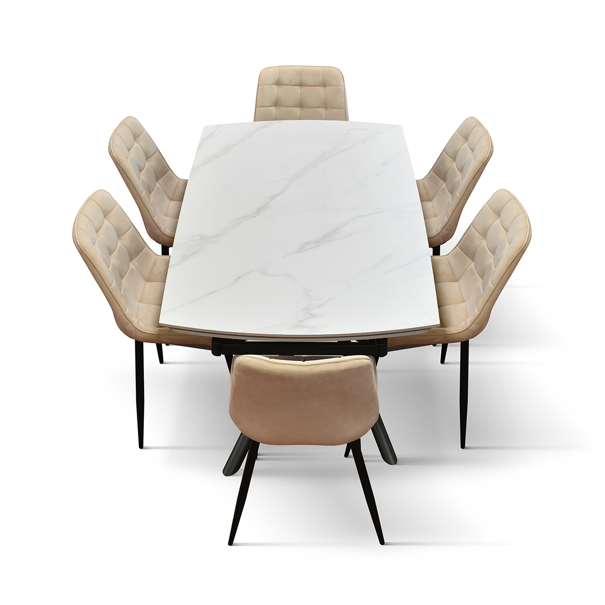 Masa ceramica extensibila Sahara Statuario 140 cm /90 cm /75 cm - 9