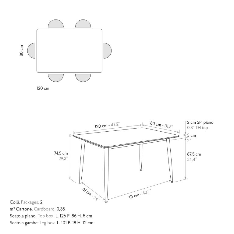 Masă fixă Ella 120 cm/ 80 cm - 3