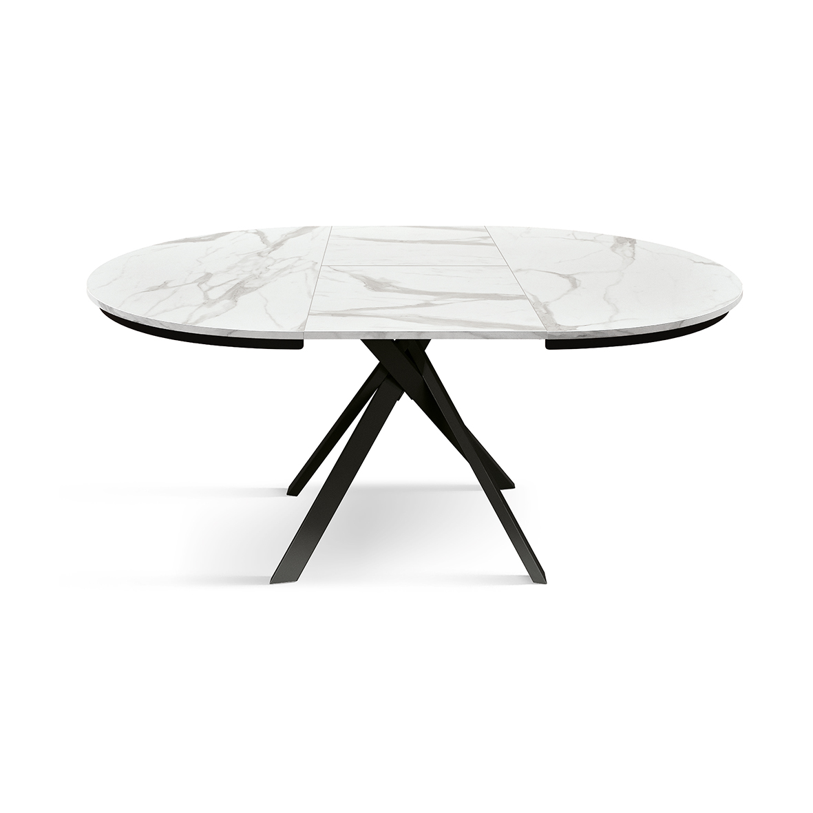 Masa rotunda extensibila Lila, blat Alb Marmorat Ø 120 cm - 10