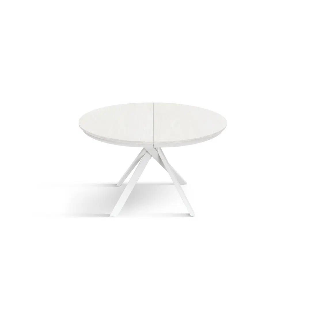 MASA ROTUNDA EXTENSIBILA LILA -PICIOR METALIC- BLAT ALB FRASIN - 2