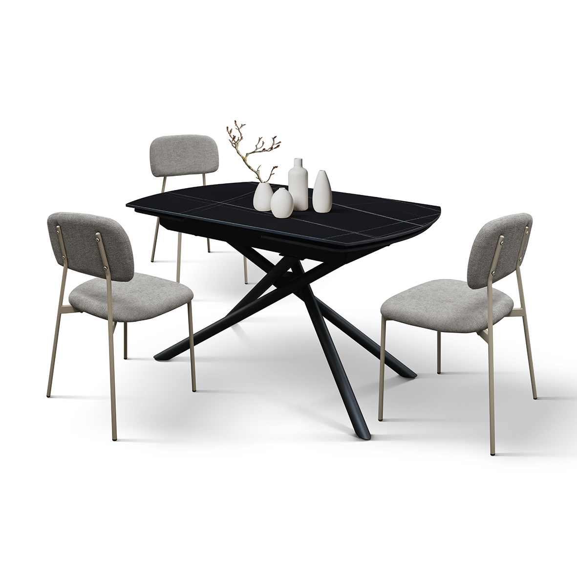 Masa ceramica extensibila Rotativa Noir 120 x 88 x h 76 cm - 8