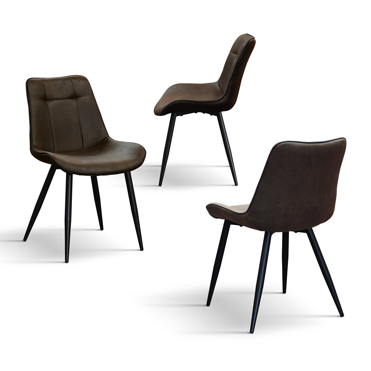SET 4 Scaune Industry, piele ecologica ,structura metalica - 16