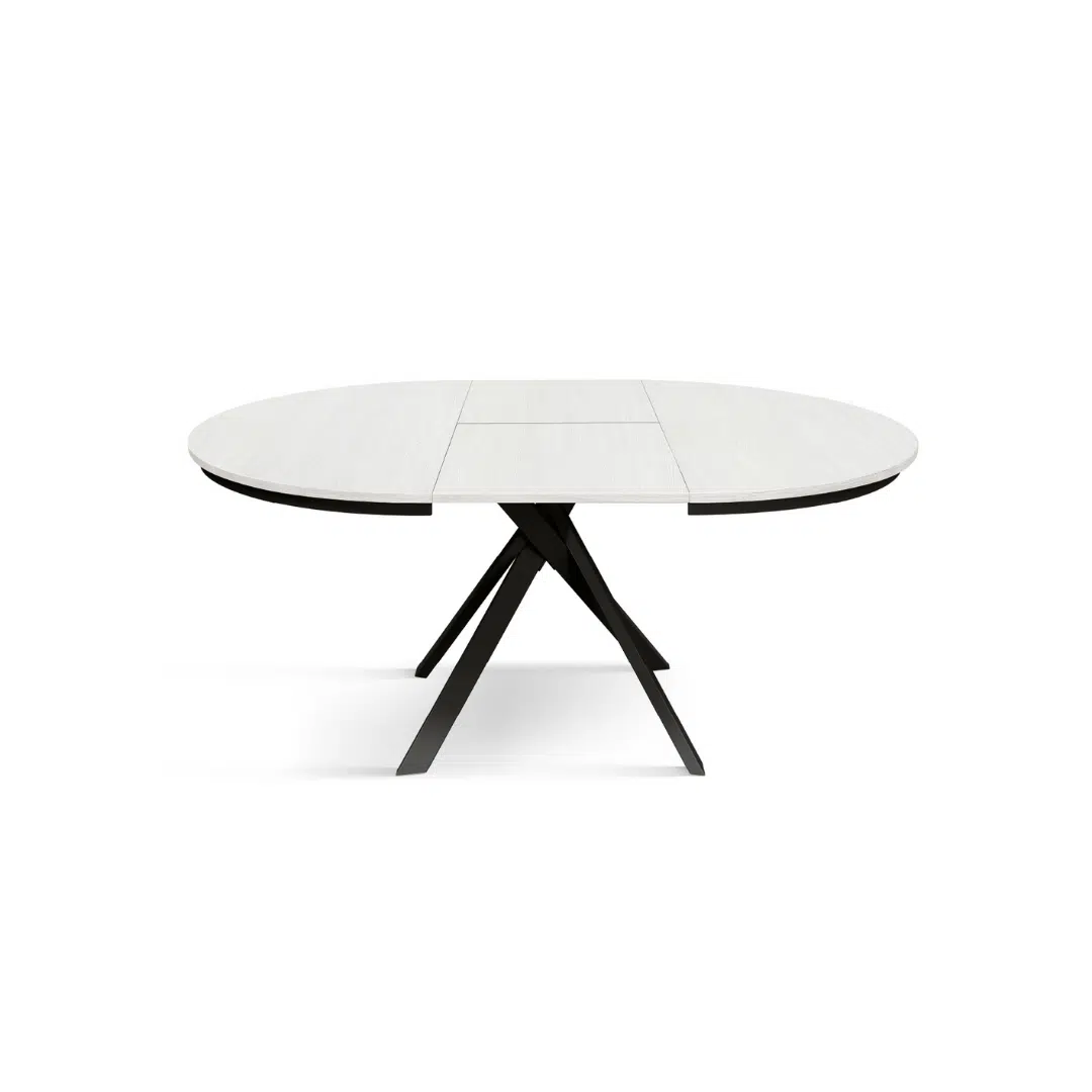 MASA ROTUNDA EXTENSIBILA LILA -PICIOR METALIC- BLAT ALB FRASIN - 8