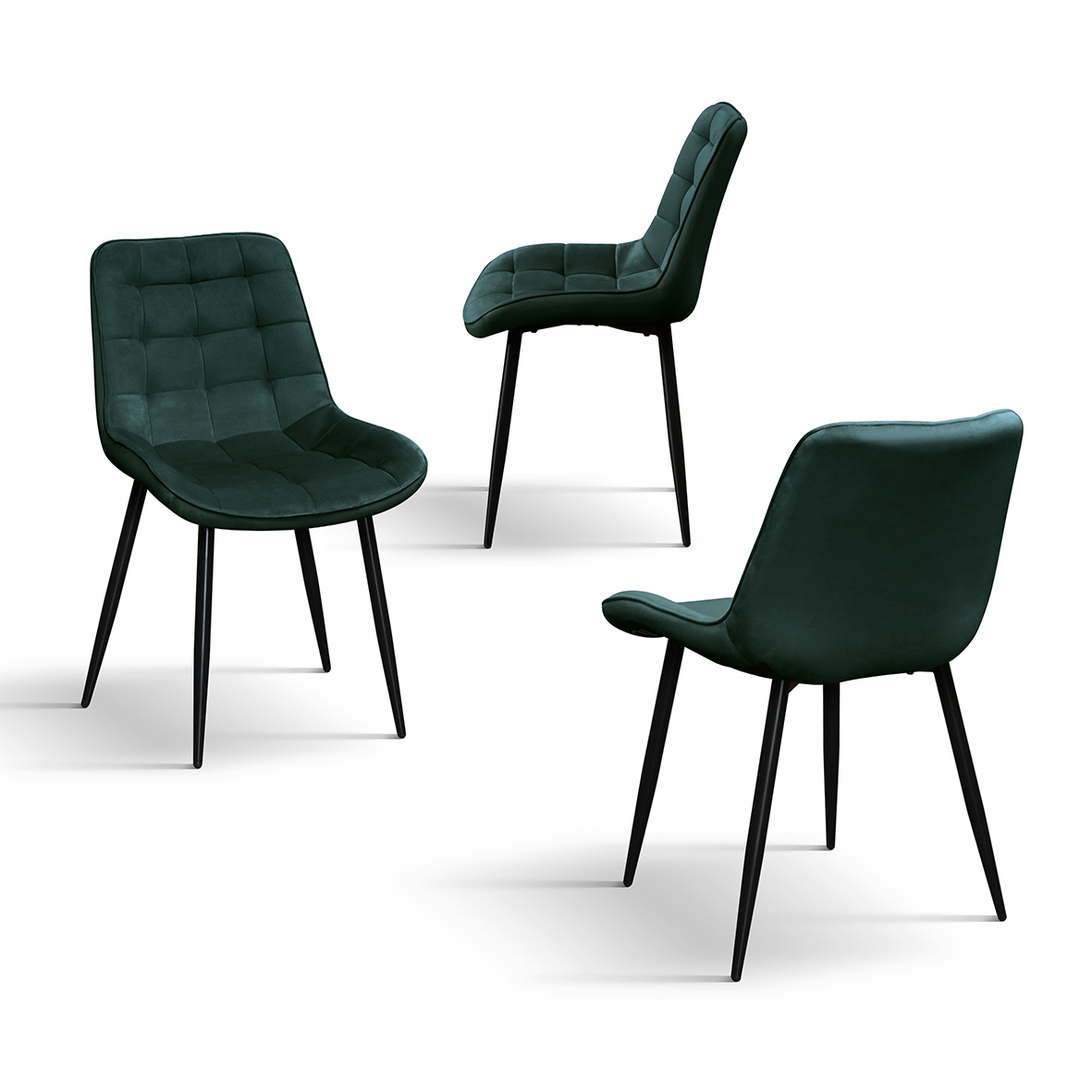 SET 4 Scaune Ernest catifea, structura metalica - 6