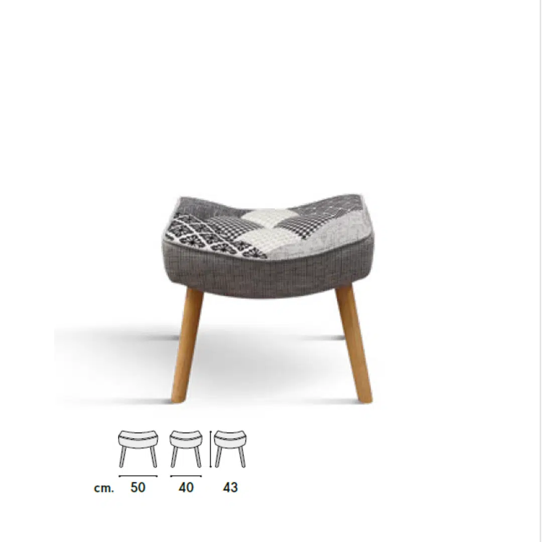 Fotoliu Patchwork, structura metalica, tesatura multicolora - 3