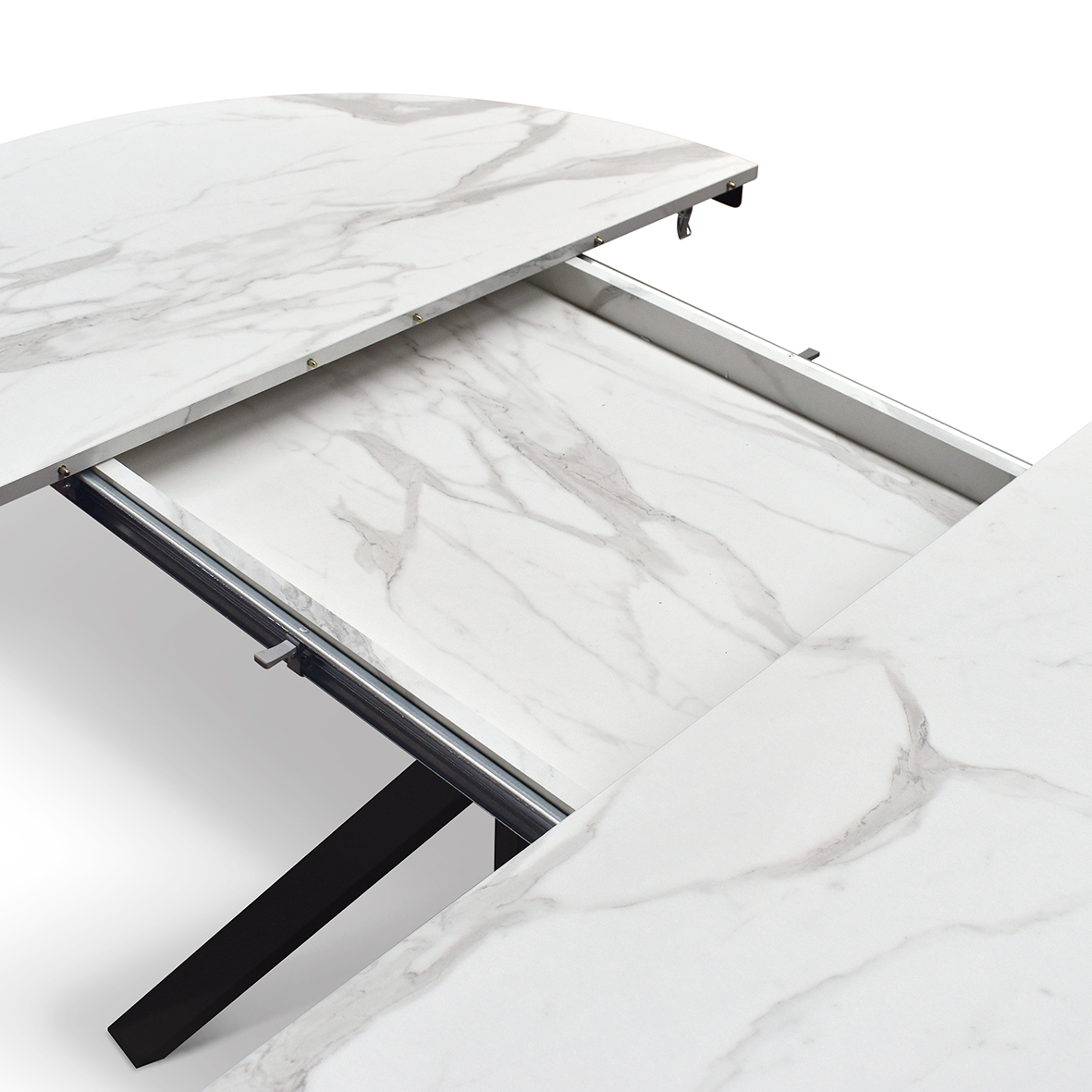 Masa rotunda extensibila Lila, blat Alb Marmorat Ø 120 cm - 8