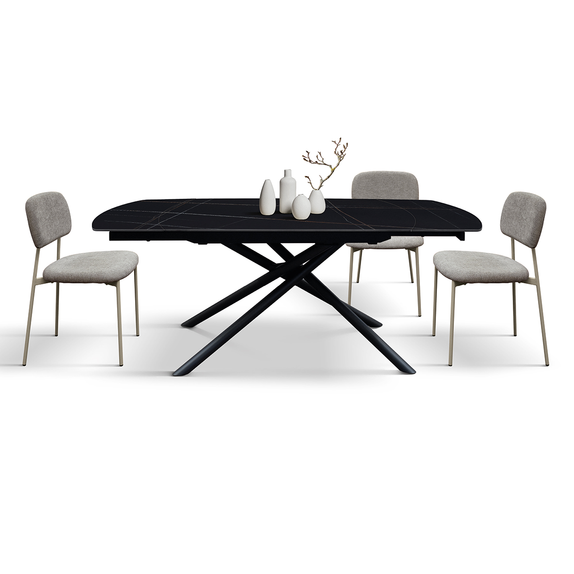 Masa ceramica extensibila Rotativa Noir 120 x 88 x h 76 cm - 20