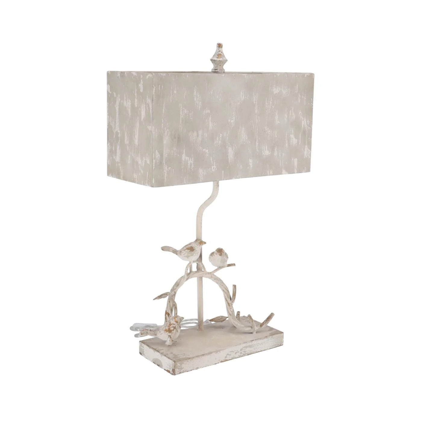 Lampa Shabby Chic Birds metal si rasina h 63 cm - 4