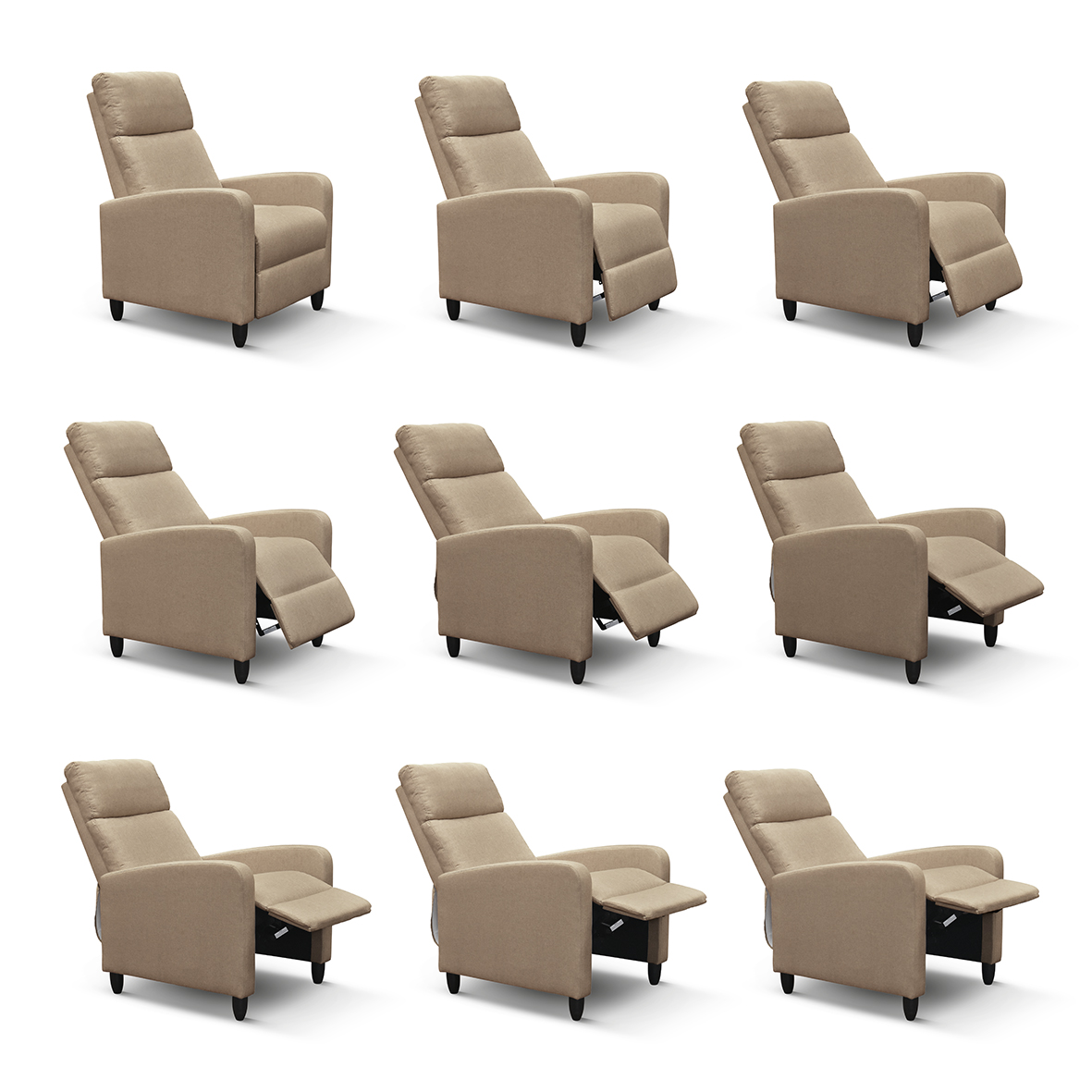 Fotoliu recliner Anna, țesătură, cadru metalic - 2