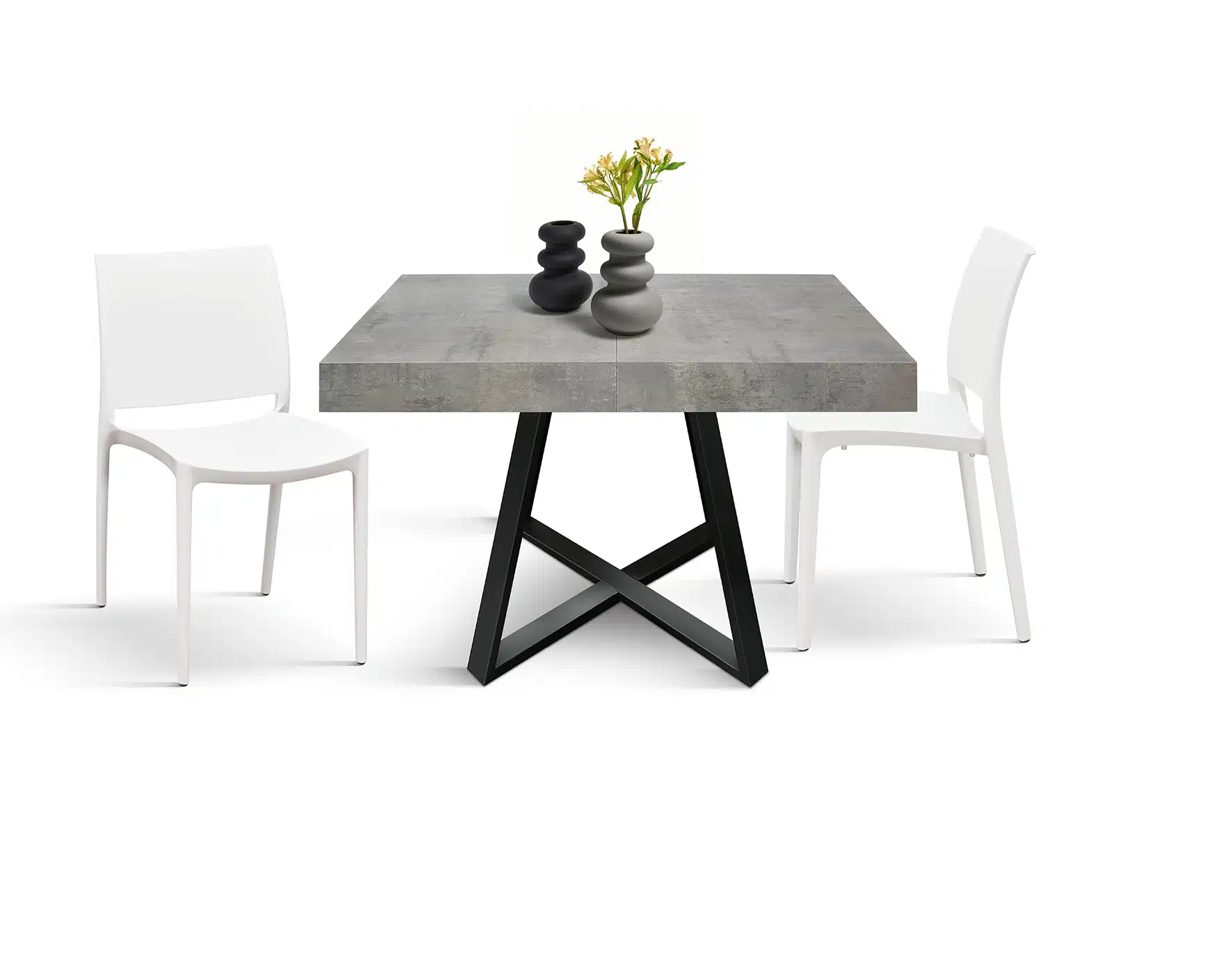 Masa Ariel extensibila, picior metalic negru - 14