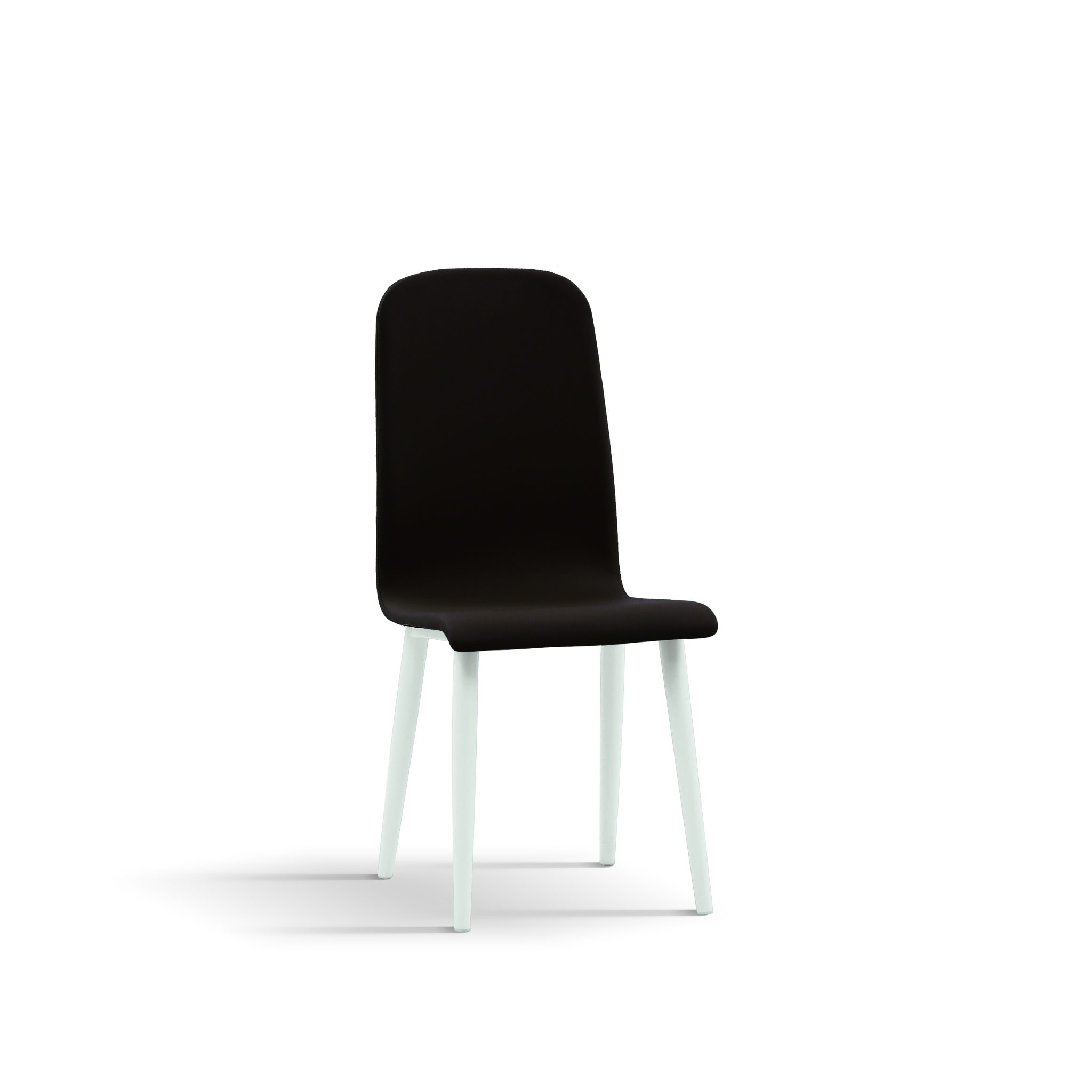 Scaun  Arianna, imitatie piele si picior metalic alb - 6